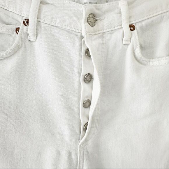 AGOLDE Riley High Rise Straight Crop Jean in Sour Cream White Size 26 - Picture 8 of 13